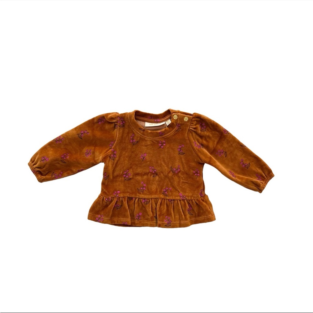 NEW Soft Gallery velour Thai curry floral top